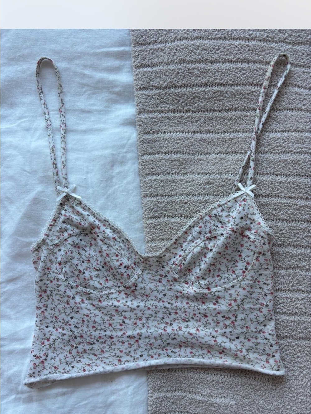 Are You Am I Floral Print White Top